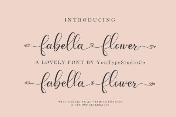 Fabella Flower Font for Romantic Branding & Wedding Business