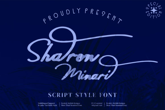 Sharon Minari Script Font for Handmade Brands & Printables